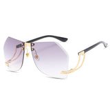 Oversized Rimless Sunglasses