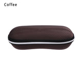 Nondeformable Rectangle Zipper Eyeglasses Sunglasses Eye glasses Case Protector Box Spacious Closure Black Eyewear Accessories